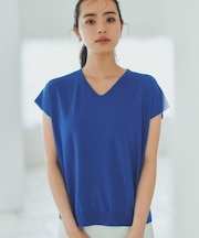 【さらっとタッチ】風通しのいい Vネックサマーニット