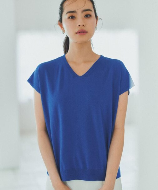 【さらっとタッチ】風通しのいい Vネックサマーニット