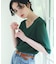 【ひんやり】すっきりVネック 6分袖ニット