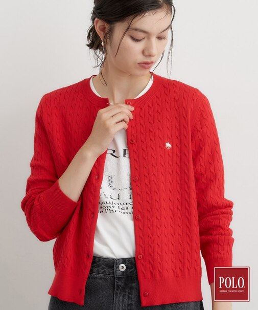 POLO BCS/ケーブルクルーカーディガン