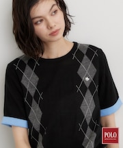 POLO BCS/アーガイル半袖ニット