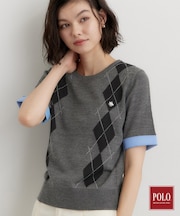 POLO BCS/アーガイル半袖ニット