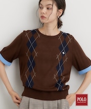 POLO BCS/アーガイル半袖ニット