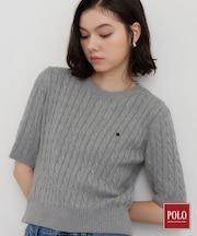 POLO BCS/ケーブル半袖ニット