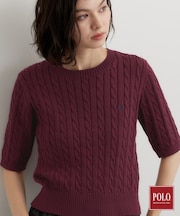 POLO BCS/ケーブル半袖ニット
