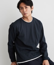 【洗濯機OK】ワッフル レイヤード 長袖Tシャツ