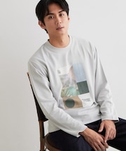 【洗濯機OK】ポンチ長袖フォト長袖Tシャツ