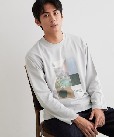 【洗濯機OK】ポンチ長袖フォト長袖Tシャツ