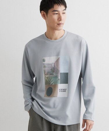 【洗濯機OK】ポンチ長袖フォト長袖Tシャツ
