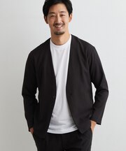 【半袖インナーセット／洗濯機OK】ポリストレッチ カーディガン