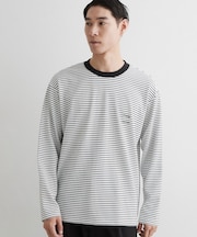 【洗濯機OK】リップルボーダー長袖Tシャツ