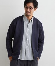 杢調スエードタッチカーデ