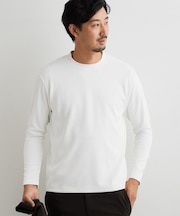 【ジャケットインにおすすめ】ビジネス長袖Tシャツ 洗濯機OK/襟高