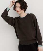 【洗える】もにゅ重ね配色リブプルオーバー