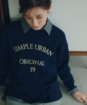 【洗える】もちもちジャカードロゴニット