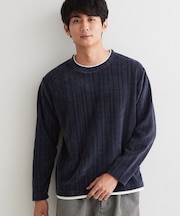 【洗濯機OK】レイヤードモールニットTシャツ