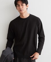 【ジャケットスタイルにも◎】リンクス柄 長袖Tシャツ