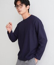 【ジャケットスタイルにも◎】リンクス柄 長袖Tシャツ