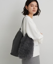 ボア配色ワンショルダーバッグ