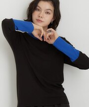 袖配色プルオーバー