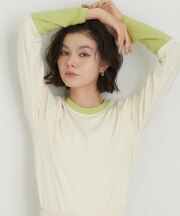 袖配色プルオーバー