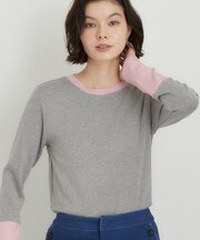袖配色プルオーバー