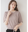 【二の腕カバー・上品×シンプルなニット】配色スカラ5分袖ニット