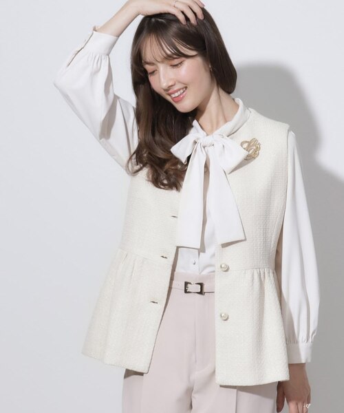 セレモニーシーン/ON・OFF使える】杢ツイードペプラムジレ｜クチュール