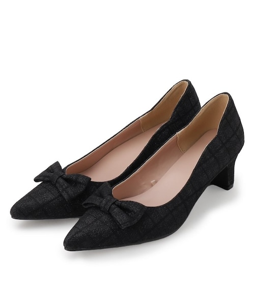 サイドカットリボンパンプス