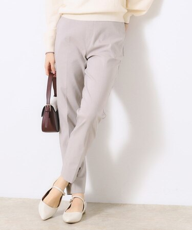 【ラクチンきれい見えパンツ】リボンハイパーストレッチパンツ