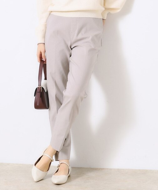 【ラクチンきれい見えパンツ】リボンハイパーストレッチパンツ