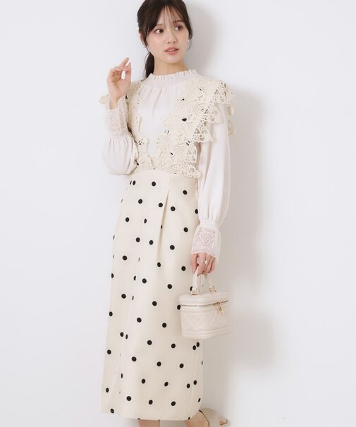 レースデザインドットジャンスカ