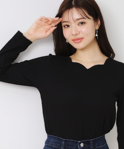 【新色あり/通勤/マシンウォッシャブル・アンチピリング機能付き】ハートネックテレコプルオーバー