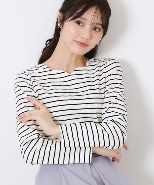 【新色あり/通勤/マシンウォッシャブル・アンチピリング機能付き】ハートネックテレコプルオーバー