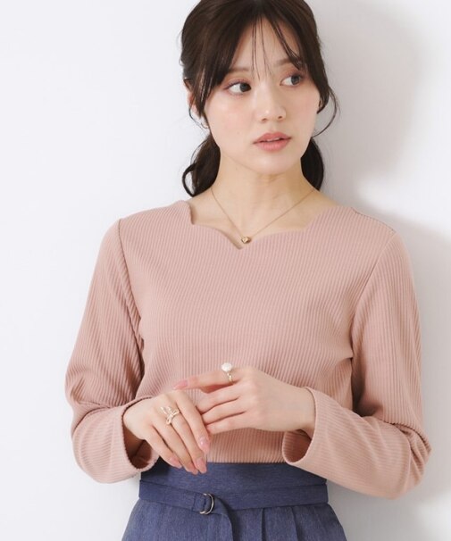 【新色あり/通勤/マシンウォッシャブル・アンチピリング機能付き】ハートネックテレコプルオーバー