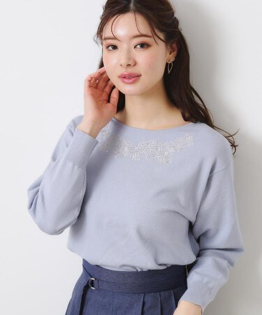 【大人可愛い・通勤】フラワーエンブロニット