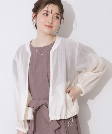 【マシンウォッシャブル・シアー】袖シャーリングシアーブルゾン