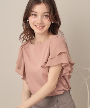 【接触冷感・UVカット・二の腕カバー】ラッフルフレアスリーブ