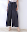 【リボン付き・通勤】シャンブレーワイドパンツ