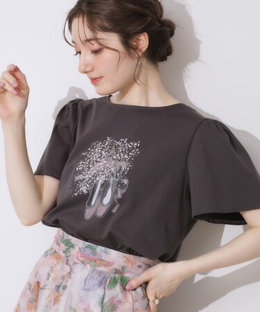 【接触冷感・UVカット】トゥシューズプリントTシャツ