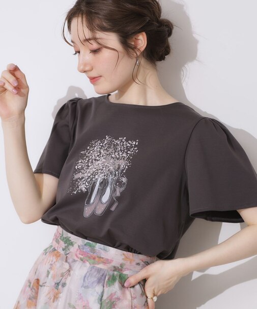 【接触冷感・UVカット】トゥシューズプリントTシャツ