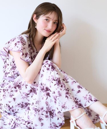 【花柄・華やか・一枚で着映え】サマーフラワーブーケワンピース