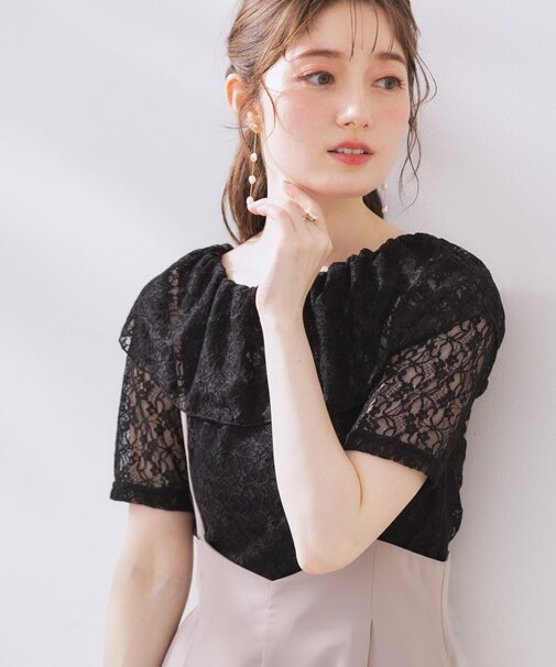 レースフレアオフショルTOPS