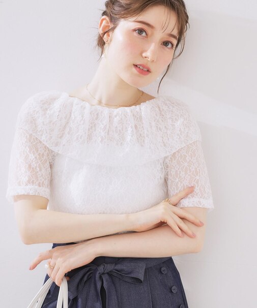 レースフレアオフショルTOPS