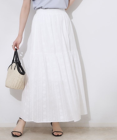 コットンレースティアードスカート