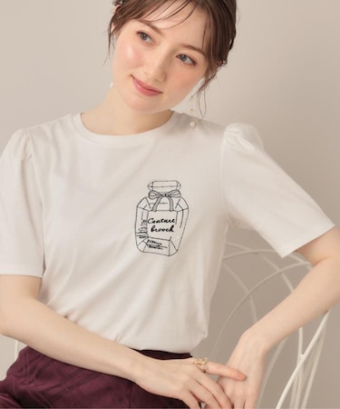 【接触冷感・UV機能あり・マシンウォッシャブル】60シルケット パフュームエンブロTシャツ