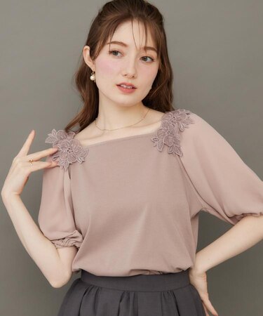 【マシンウォッシャブル・UVケア・接触冷感】ラグランレースドッキングカットソー