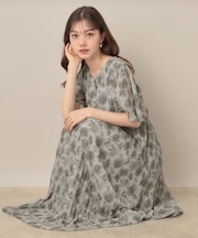 【二の腕カバー・楽ちん・通勤】シフォンプリーツワンピース