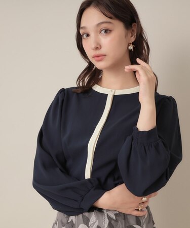 【きれいめ・通勤】配色羽織れるブラウス
