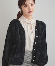 【大人可愛い・きれいめ】前後2WAYフェザーカーディトップス